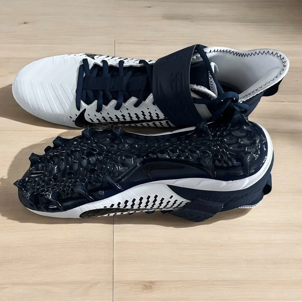 New Men’s Nike Alpha Menace Pro 2‎ White Navy Football Cleats Shoes size 12.5